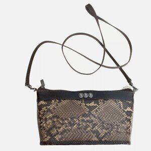 Brighton Crossbody Brown Python Faux Snakeskin Leather Purse bag Small Vintage